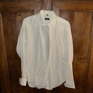 Barneys New York white men’s tuxedo shirt 100% cotton made in Italy